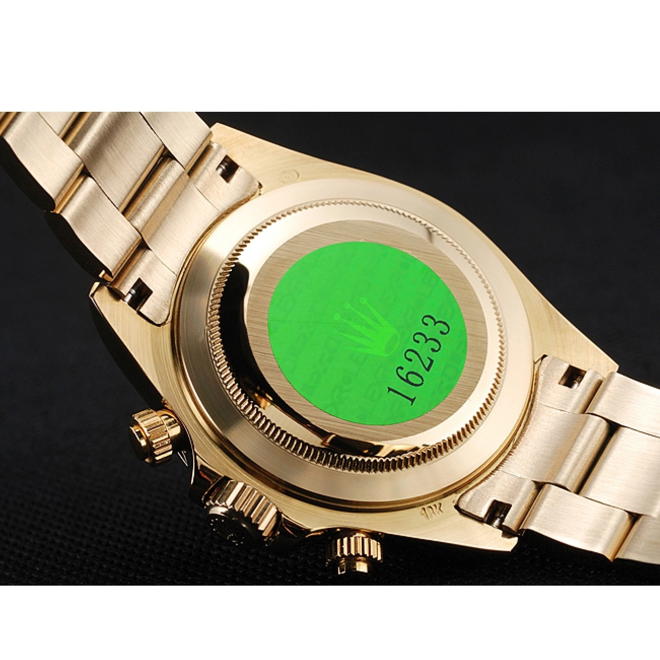 Aaa replica watch And Daytona 1454244 Dial Rolex Bracelet Green Gold Cosmograph Case 0817